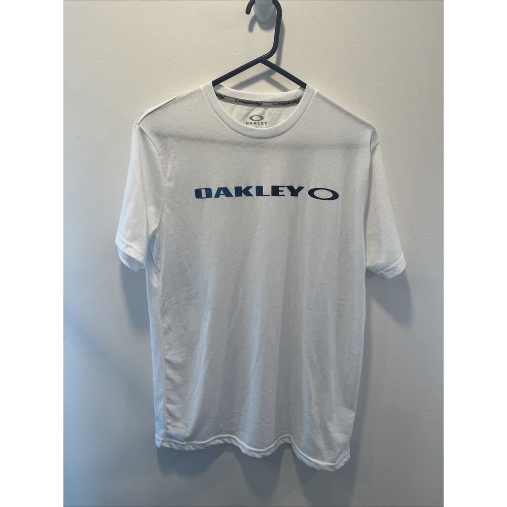 Oakley Shirt Mens Small White Regular Fit Cotton Blend Crewneck Short Sleeve